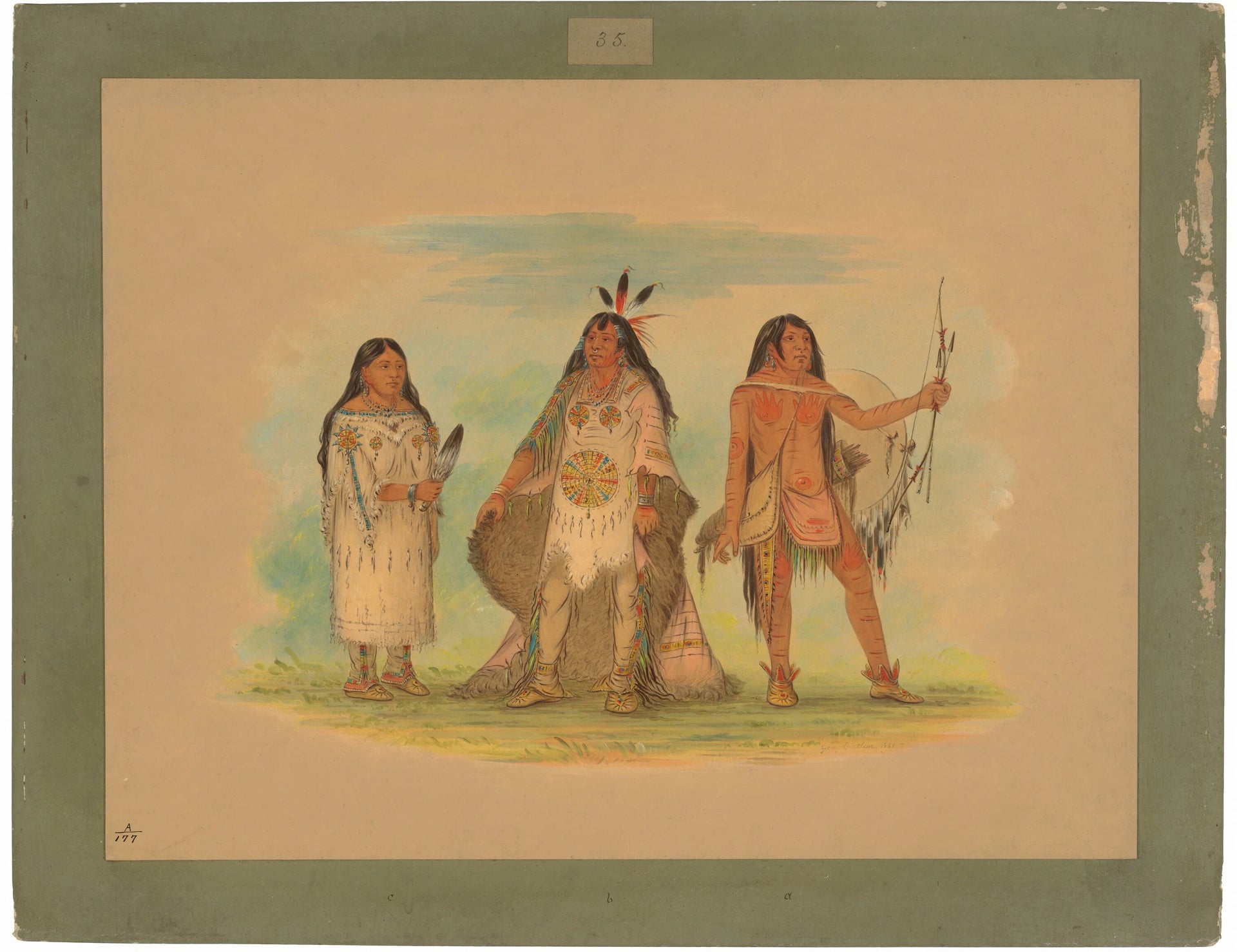 Trois Indiens Minatarree - George Catlin