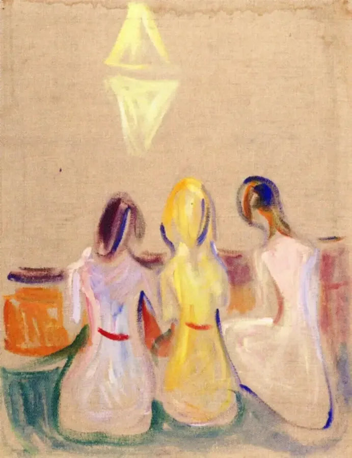 Three Young Women Sitting - Edvard Munch