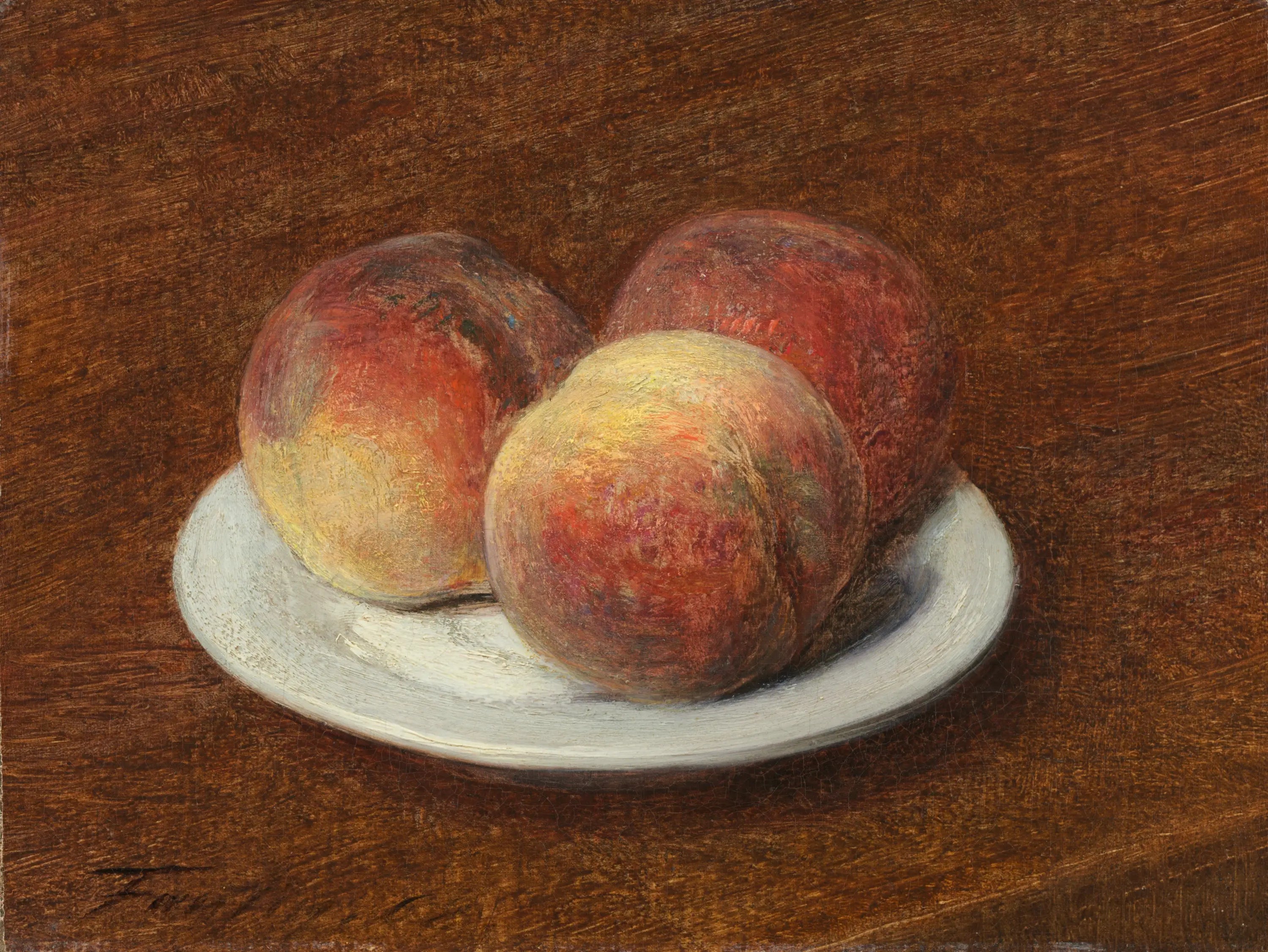 Trois pêches dans une assiette - Henri Fantin-Latour - Alpha Reproduction