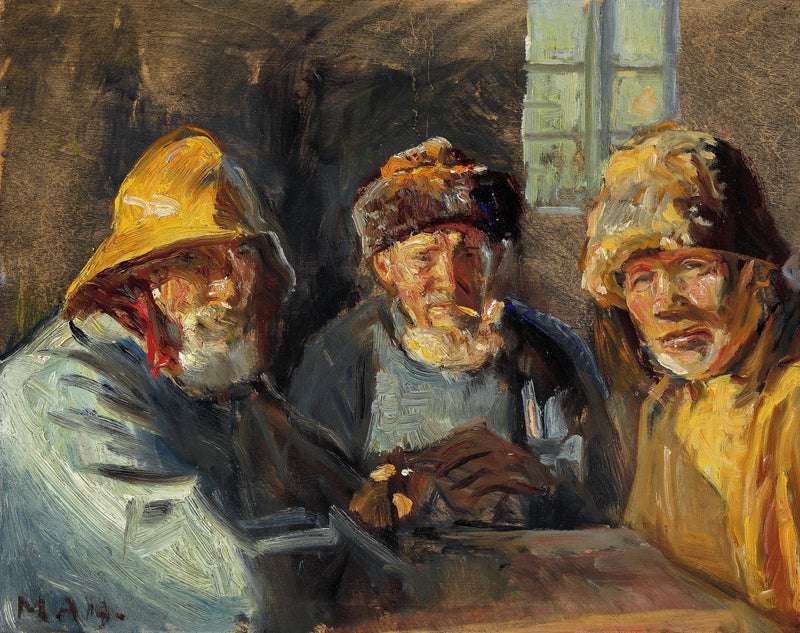 Three fishermen sitting in the sun. - Michael Peter Ancher