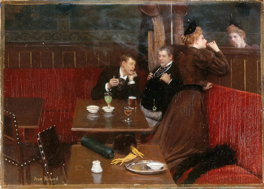Three characters in a café - Jean Béraud