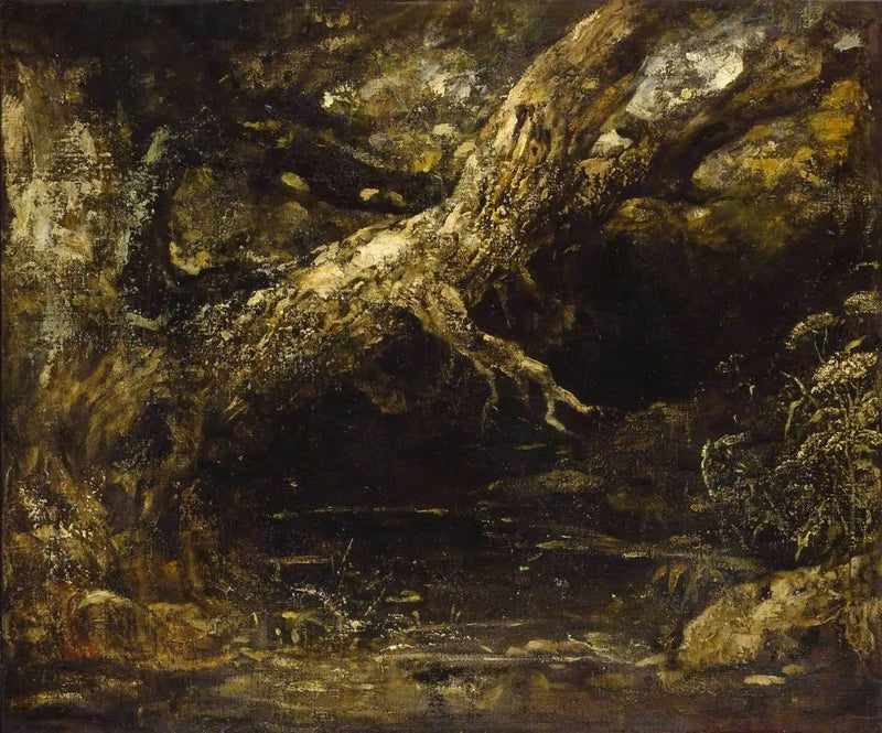 Trunk and lower branches of a tree - John Constable