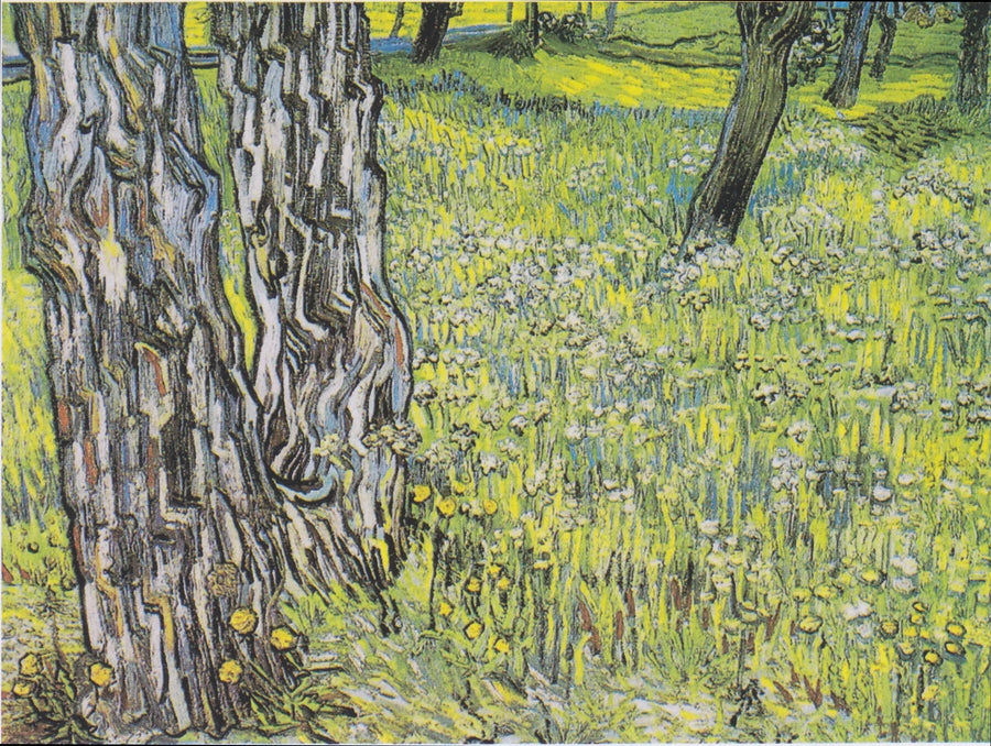 Flowering meadow with trees and dandelions - Vincent van Gogh