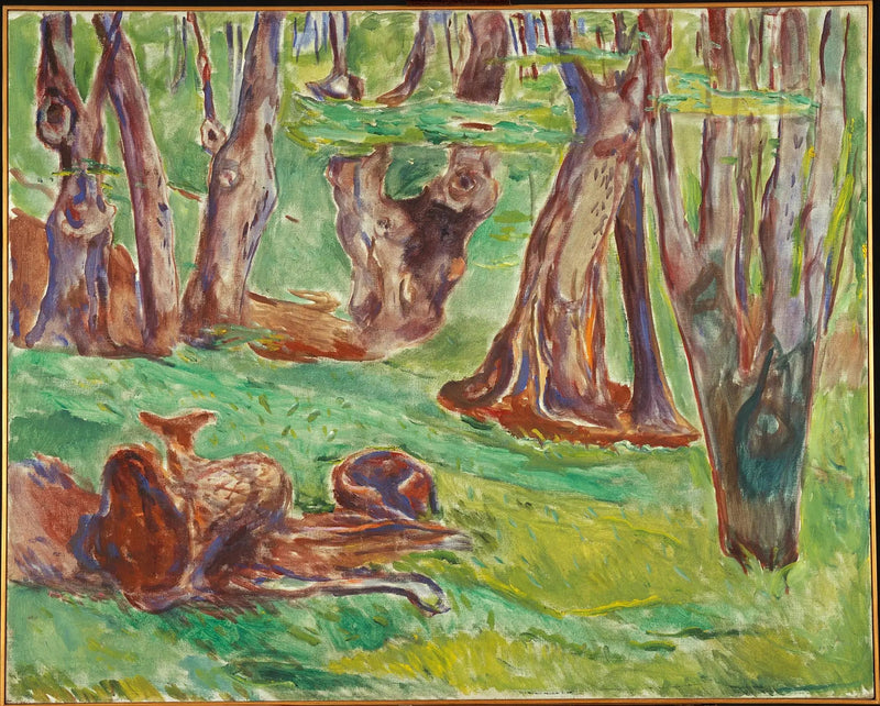 Rough Tree Trunks in Summer - Edvard Munch
