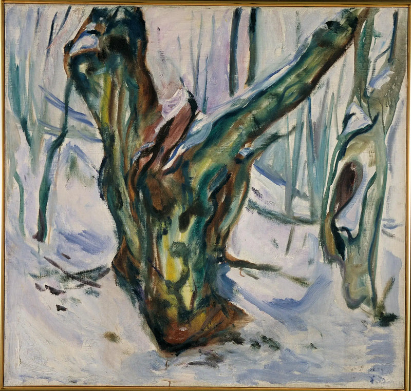 Rough Tree Trunks in the Snow - Edvard Munch