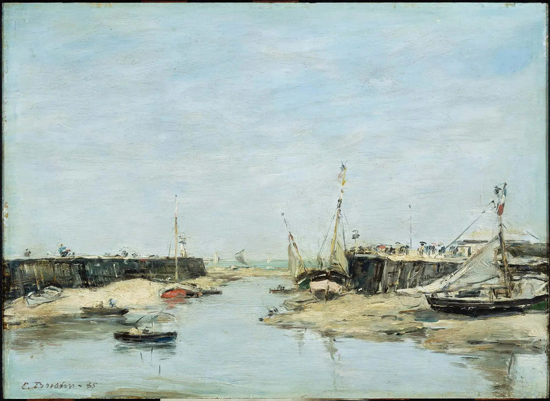 Trouville The Jetties at Low Tide - Eugène Boudin