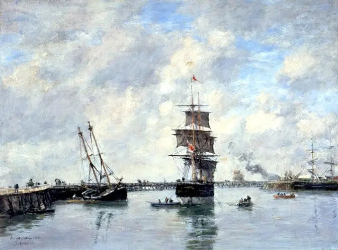 Trouville, the piers, high sea - Eugène Boudin