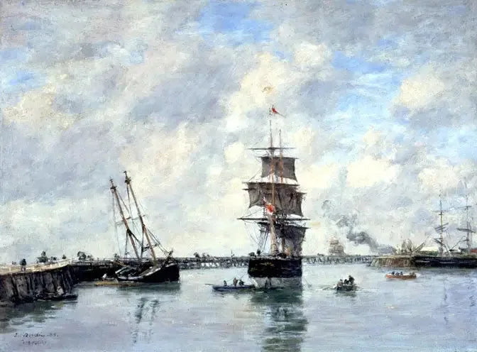 Trouville, the piers, high sea - Eugène Boudin