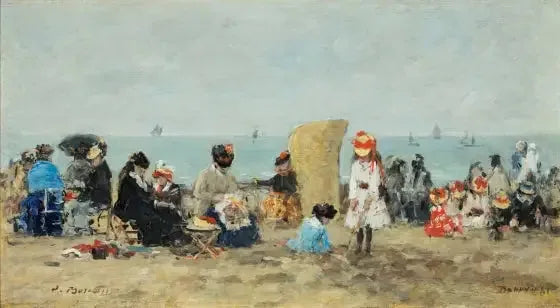 Trouville, beach scene - Eugène Boudin