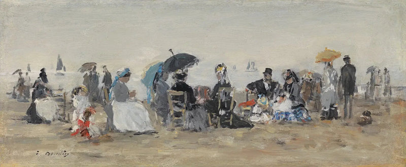 Trouville, beach scene - Eugène Boudin