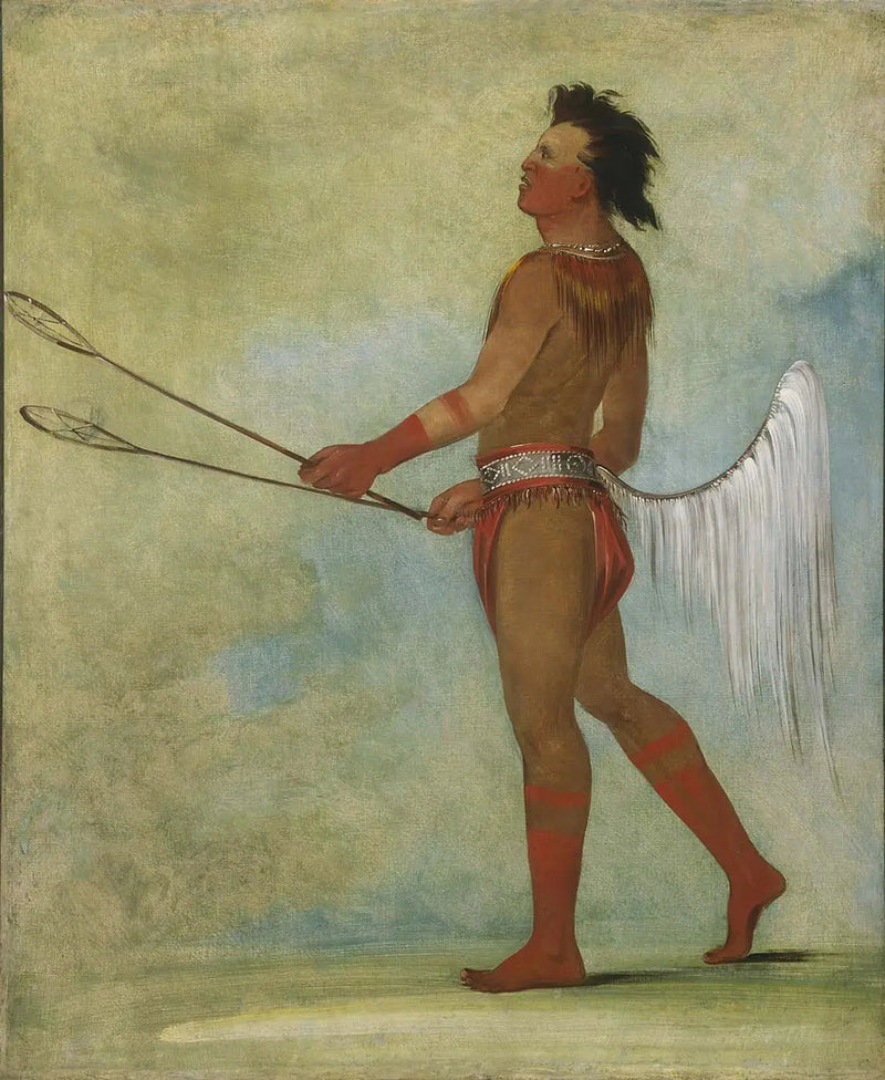 Tul-lock-chísh-ko, drinks the juice of the stone, in a ballplayer outfit - George Catlin