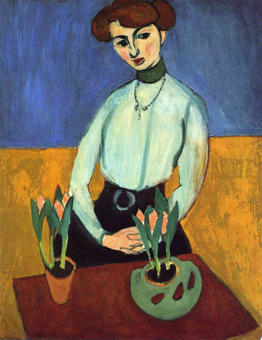 Jeune fille aux tulipes Jeanne Vaderin - Matisse - Reproductions de tableaux et peintures haut de gamme