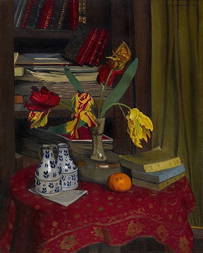 Parrot Tulips, library background - Félix Vallotton