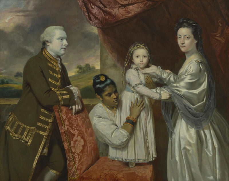 Tysoe Saul Hancock, his wife Philadelphia, their daughter Elizabeth and their Indian servant Clarinda - Joshua Reynolds