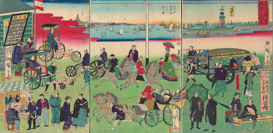 Allées et venues de la prospérité à Tokyo — Utagawa Hiroshige III