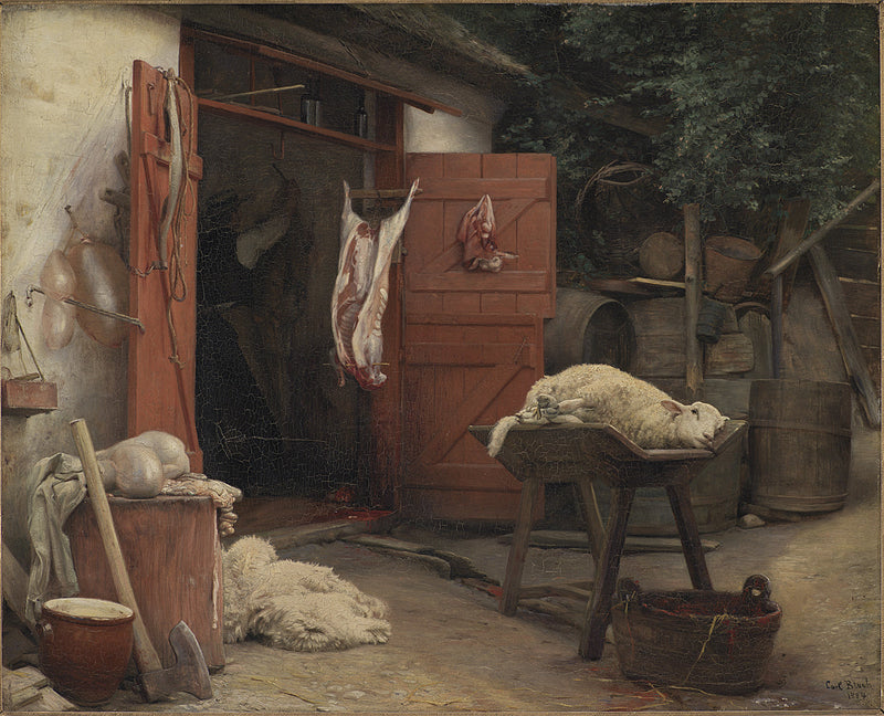 A slaughterhouse in Hellebæk - Carl Heinrich Bloch