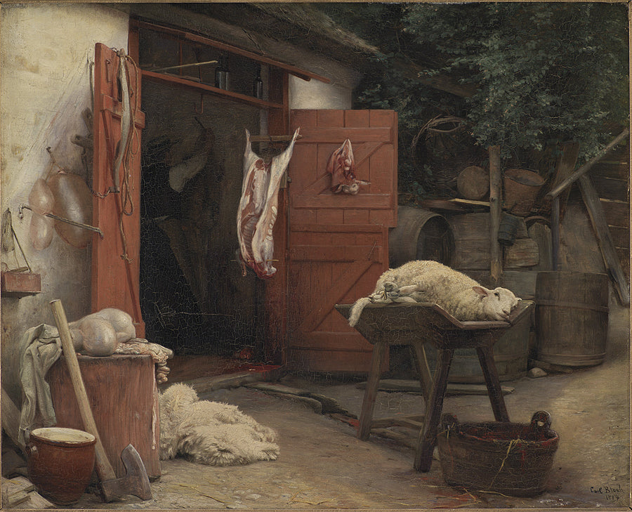 A slaughterhouse in Hellebæk - Carl Heinrich Bloch