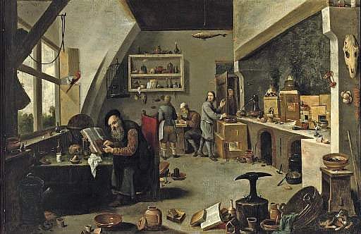 An Alchemist in His Workshop - David Teniers the Younger