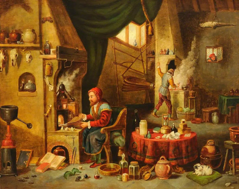 An Alchemist in His Laboratory - David Teniers the Younger