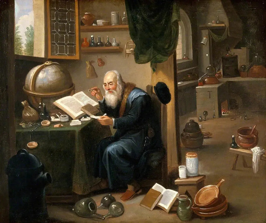 An Alchemist in His Laboratory - David Teniers the Younger