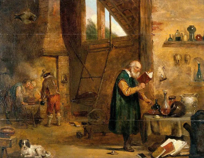 An Alchemist in His Laboratory - David Teniers the Younger