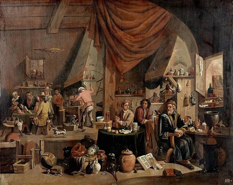 An Alchemist in His Laboratory - David Teniers the Younger