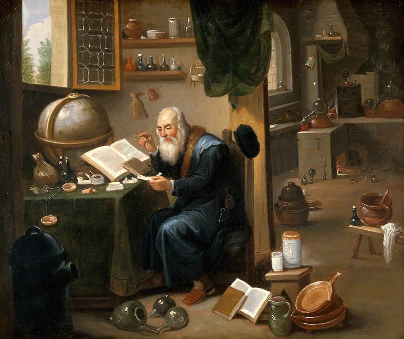 An Alchemist in His Laboratory - David Teniers the Younger