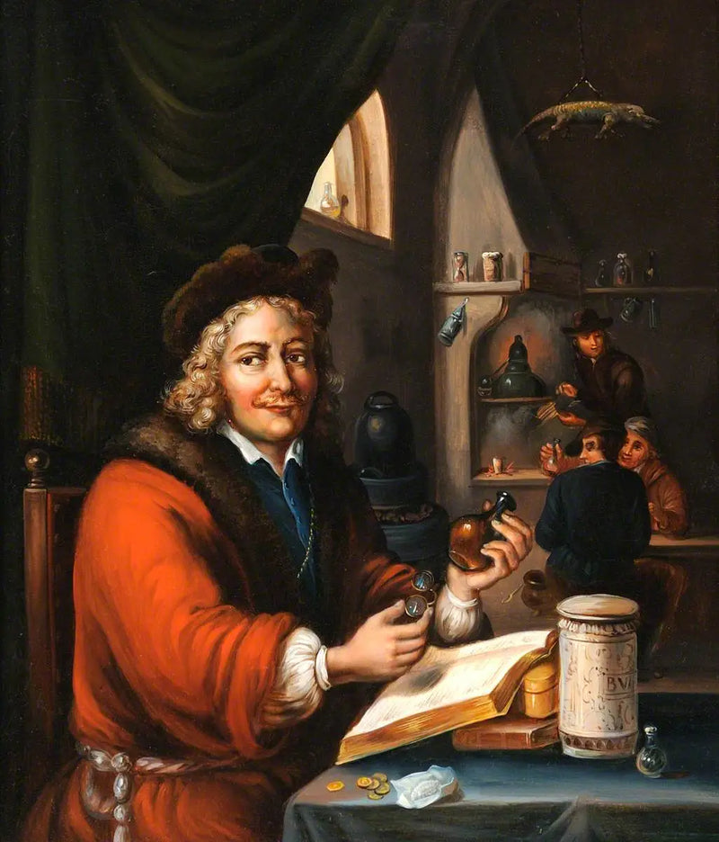 An alchemist in his laboratory - David Teniers the Younger