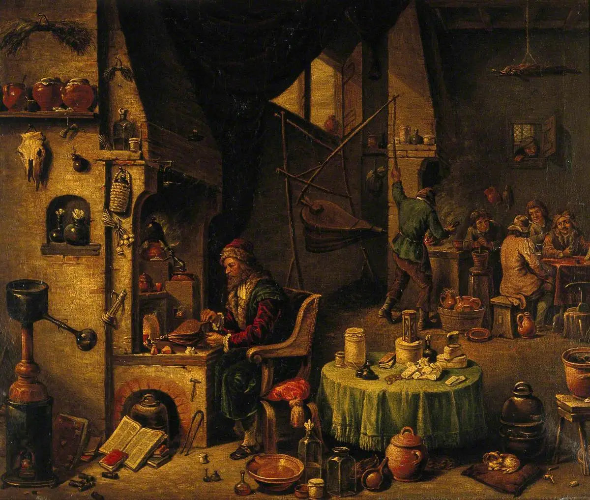 Un alchimiste dans son laboratoire - David Teniers le Jeune - Alpha Reproduction