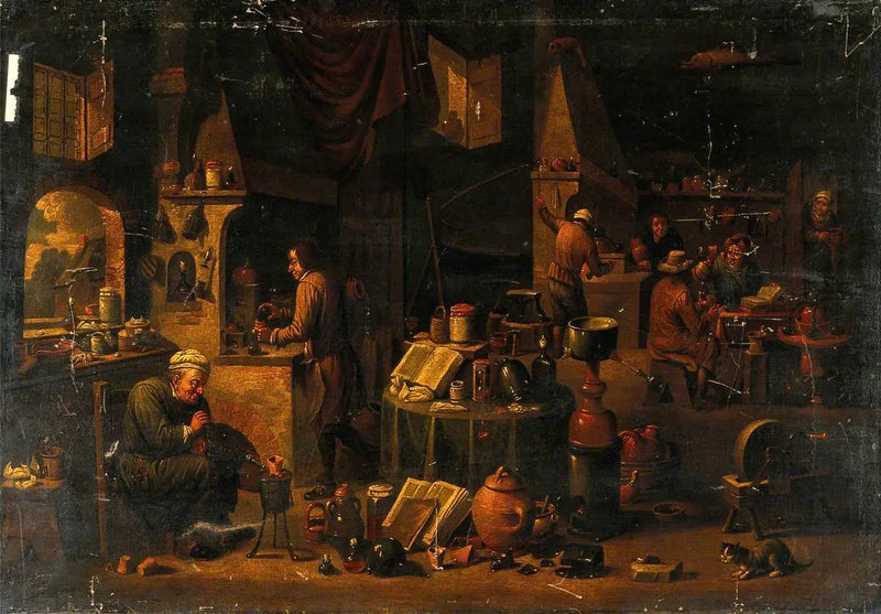 An Alchemist in His Laboratory - David Teniers the Younger