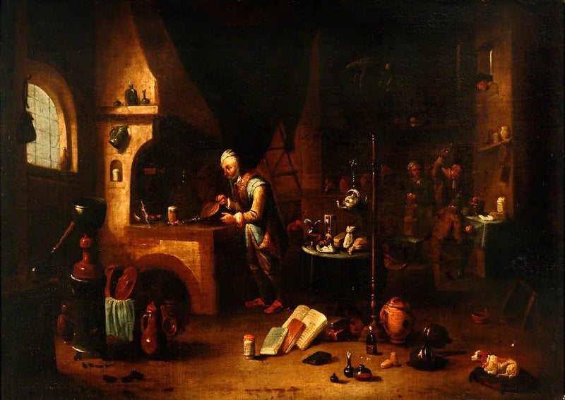 An Alchemist in His Laboratory - David Teniers the Younger
