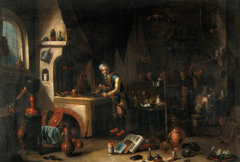 An Alchemist in His Laboratory - David Teniers the Younger
