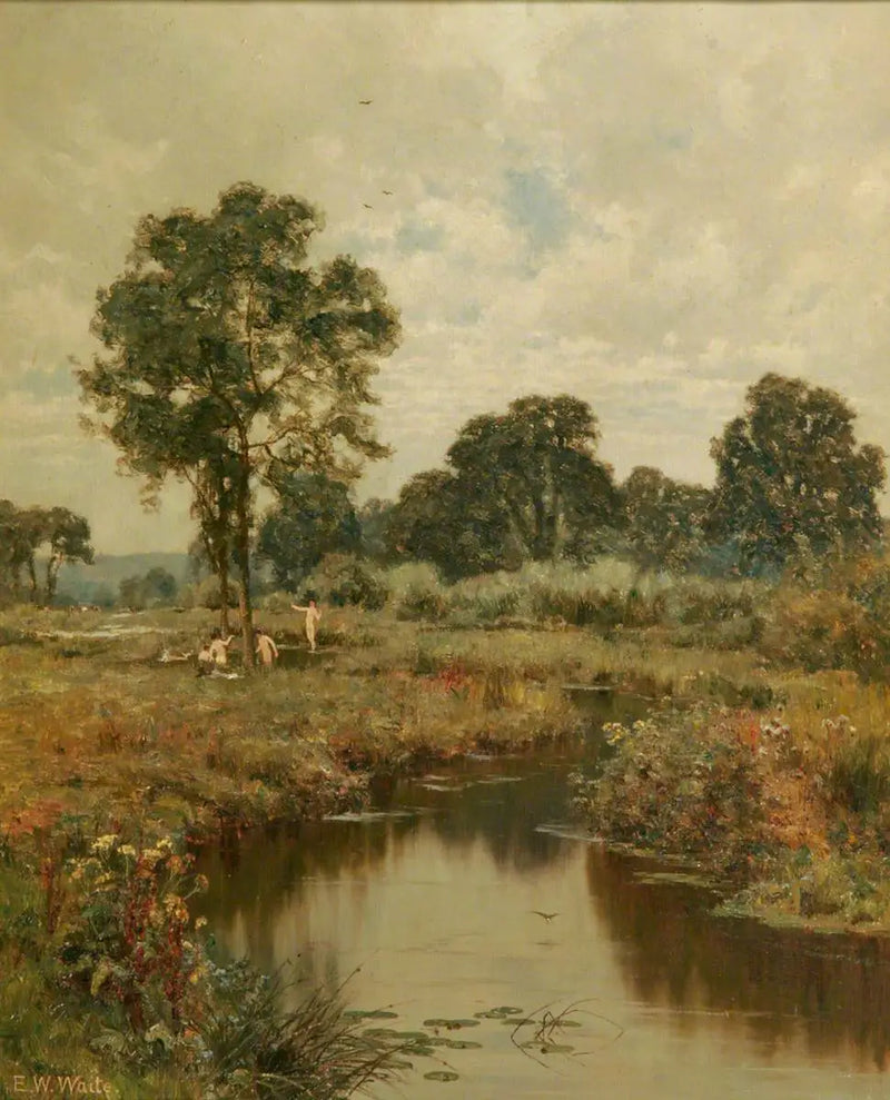 An August Afternoon, Woolhampton, Berkshire - Edward Wilkins Waite