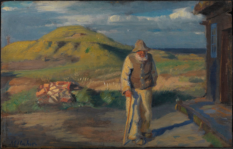A blind man in front of his house - Michael Peter Ancher