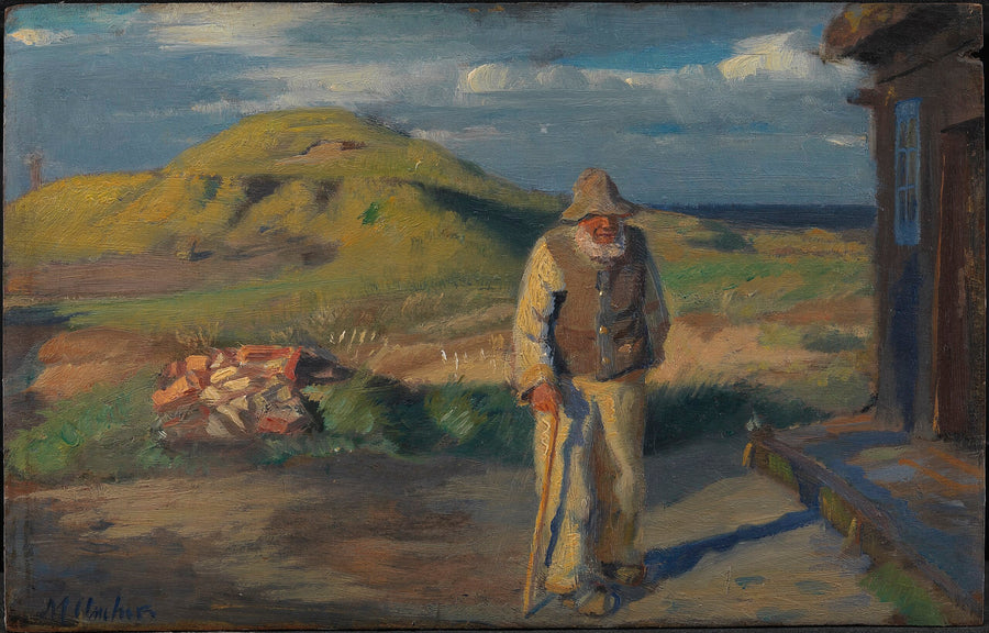 A blind man in front of his house - Michael Peter Ancher