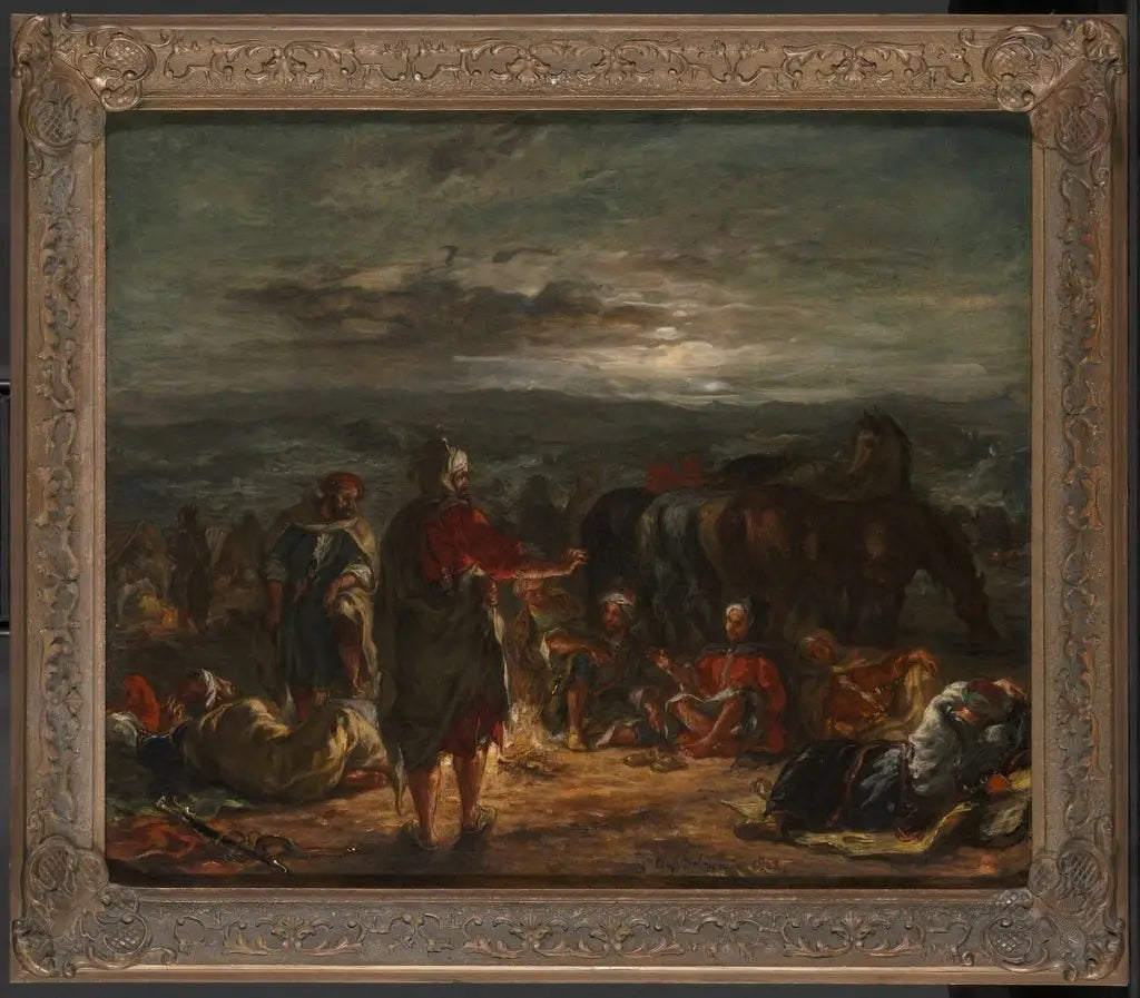 Un camp arabe la nuit - Eugène Delacroix image 2 reproduction d’œuvre d’art à l’huile
