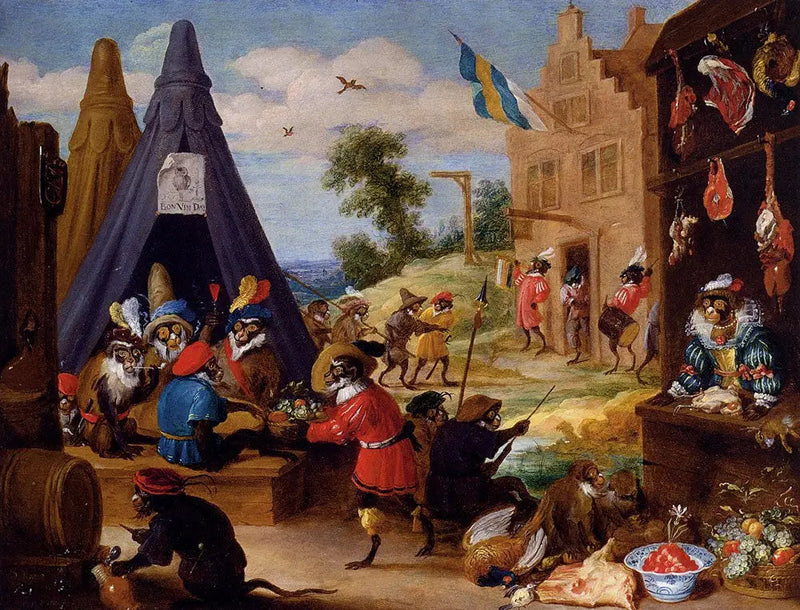 A Monkey Camp - David Teniers the Younger