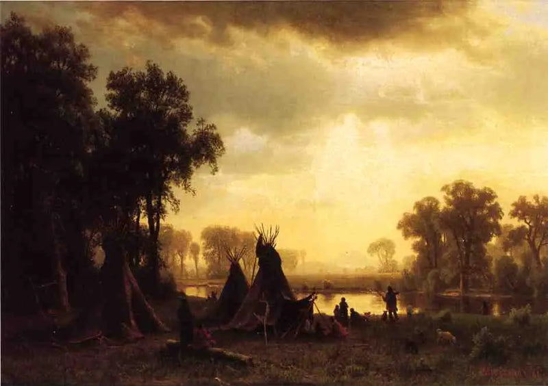 An Indian encampment - Albert Bierstadt