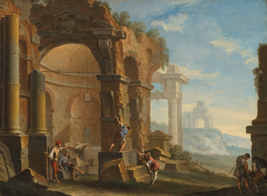 A Caprice with Characters Conversing Near Classical Ruins - Sebastiano Ricci