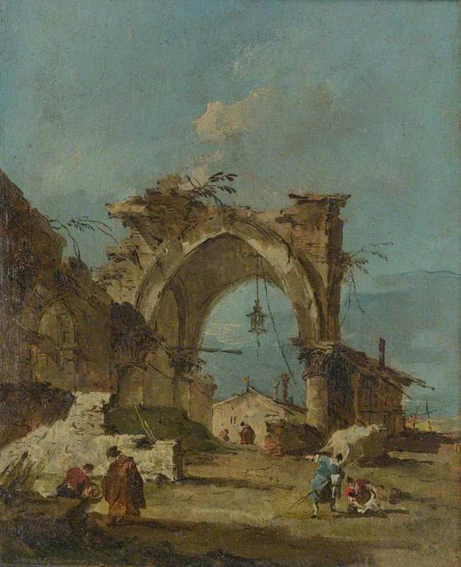 A whim with a ruined arch - Francesco Guardi