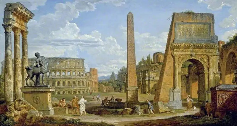 A Caprice of Roman Ruins - Giovanni Paolo Panini