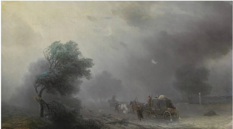 A Cart in a Storm - Ivan Aïvazovski