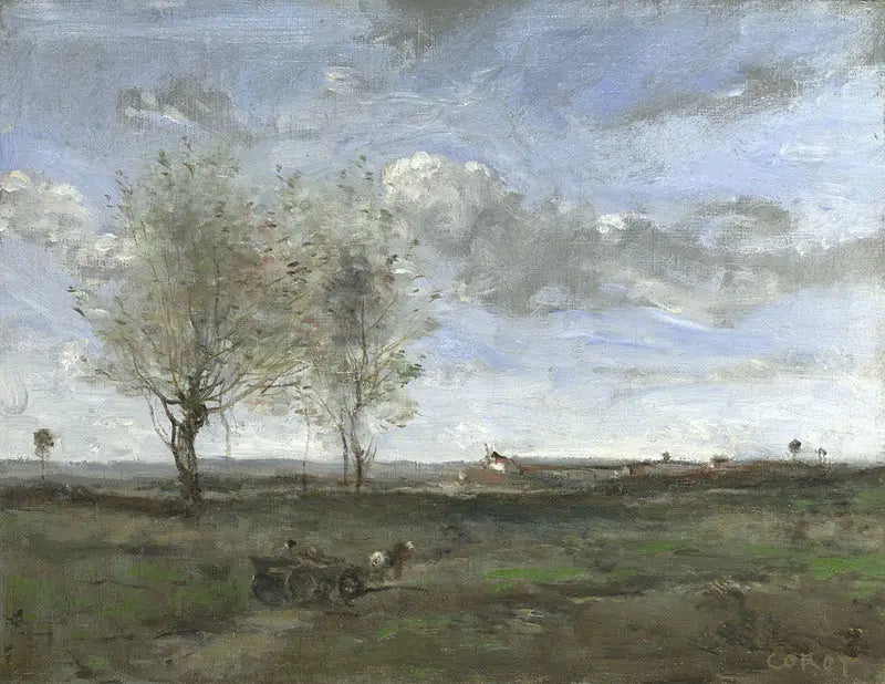 A Cart in the Plains of Artois - Jean-Baptiste Camille Corot