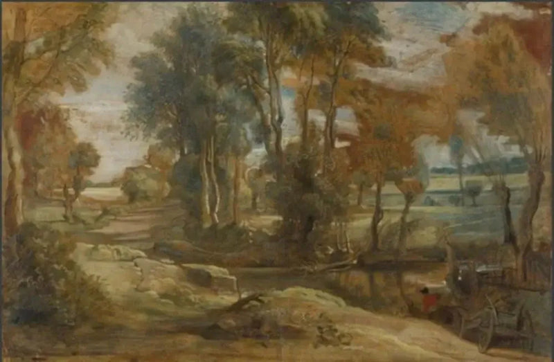 A cart crossing a stream at ford - Peter Paul Rubens