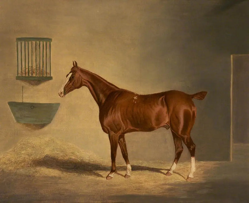 A chestnut horse in a stable - John Frederick Herring, Sr.