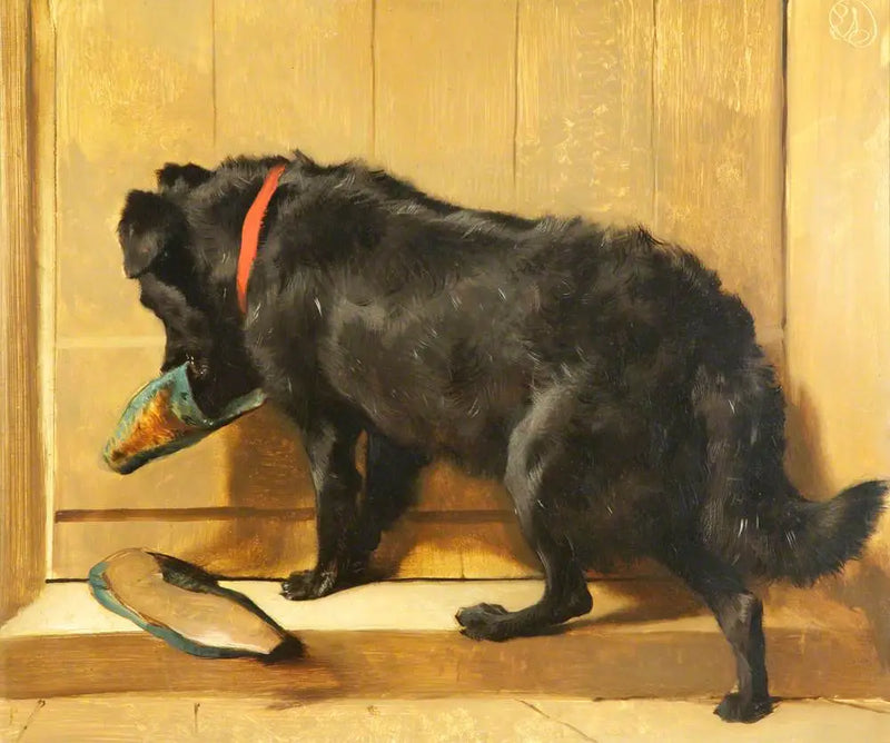 A dog with a slipper - Edwin Henry Landseer