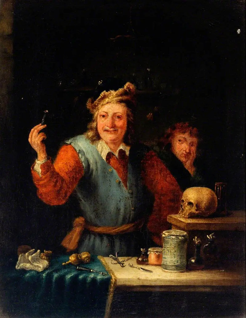 A surgeon shows a tooth he extracted - David Teniers the Younger