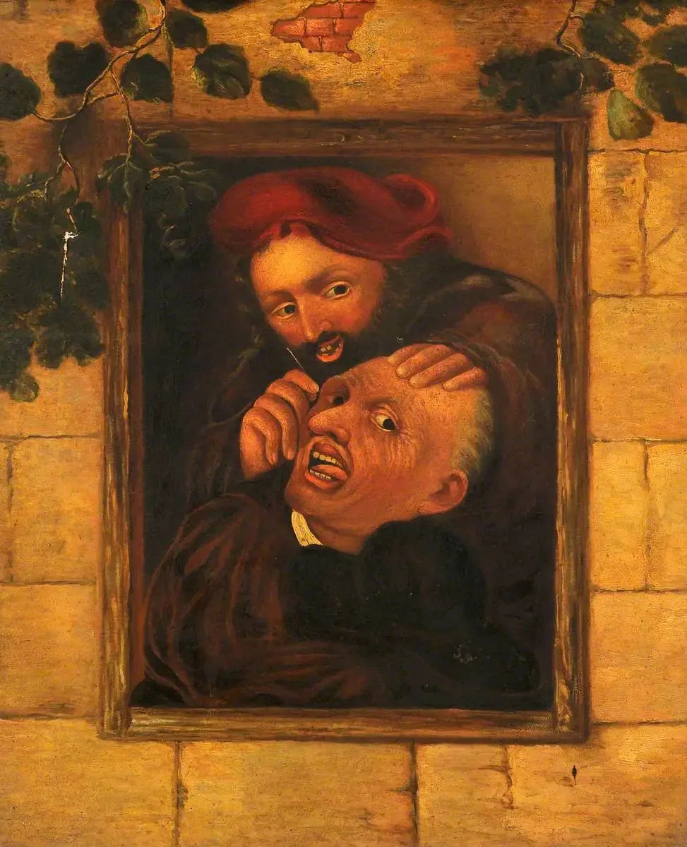 Un chirurgien opérant la tête d'un homme - David Teniers le Jeune image 1 reproduction de peinture à l’huile