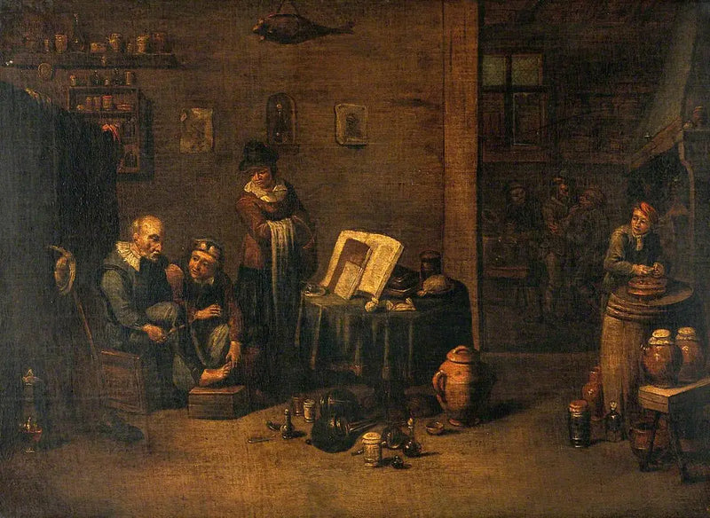 A surgeon operating on the foot - David Teniers the Younger