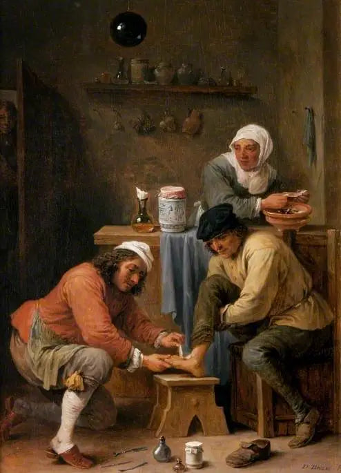 A surgeon treating a peasant's foot - David Teniers the Younger